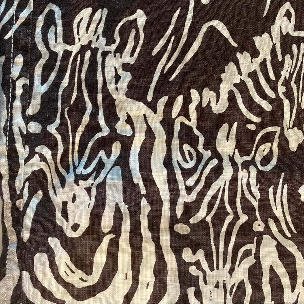 Lilly Pulitzer Beach Pant Linen Chocolate Zebra EUC - Picture 4 of 8